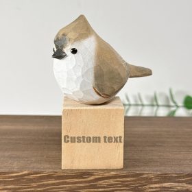 Hand-Carved Wooden Bird Sculpture - Gift